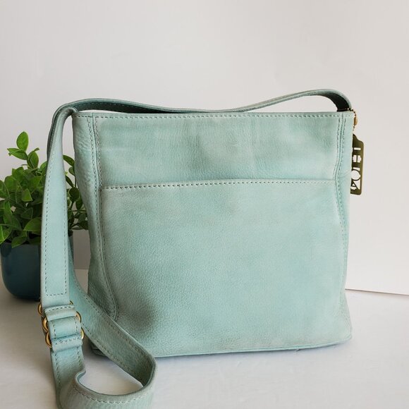 Vintage Coach Sonoma Pocket Zip Nubuc #4949 in Aqua - Picture 1 of 16